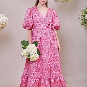 Sister Jane Bud Burst Jacquard Maxi Dress, Pink, M